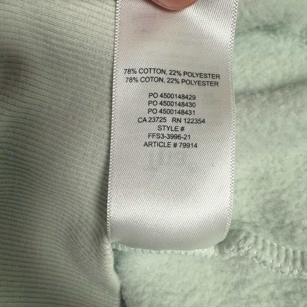 Aritzia Tna Cozy Fleece Hoodie Womens XS Light Green Full Zip Cropped Sweatshirt - Picture 9 of 9